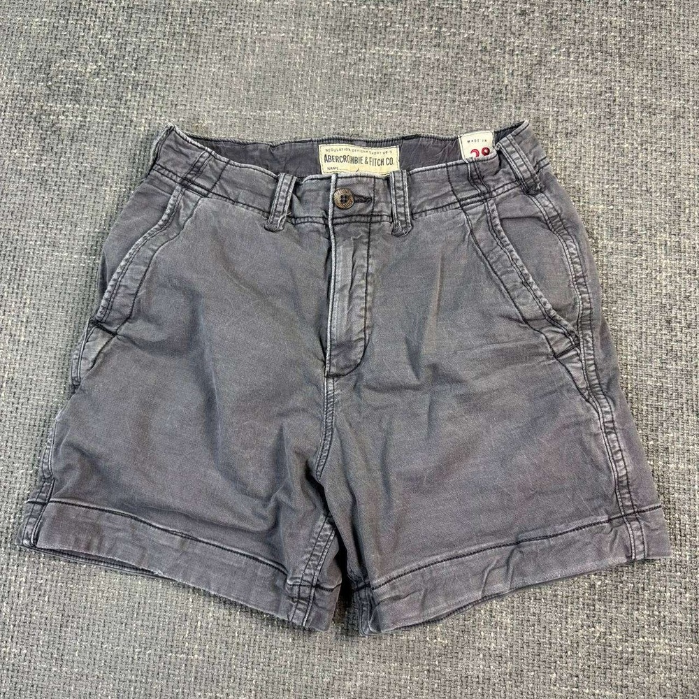 Abercrombie & Fitch Regulation Officer Shorts Women 28 Grey VB-5 Chino Utility